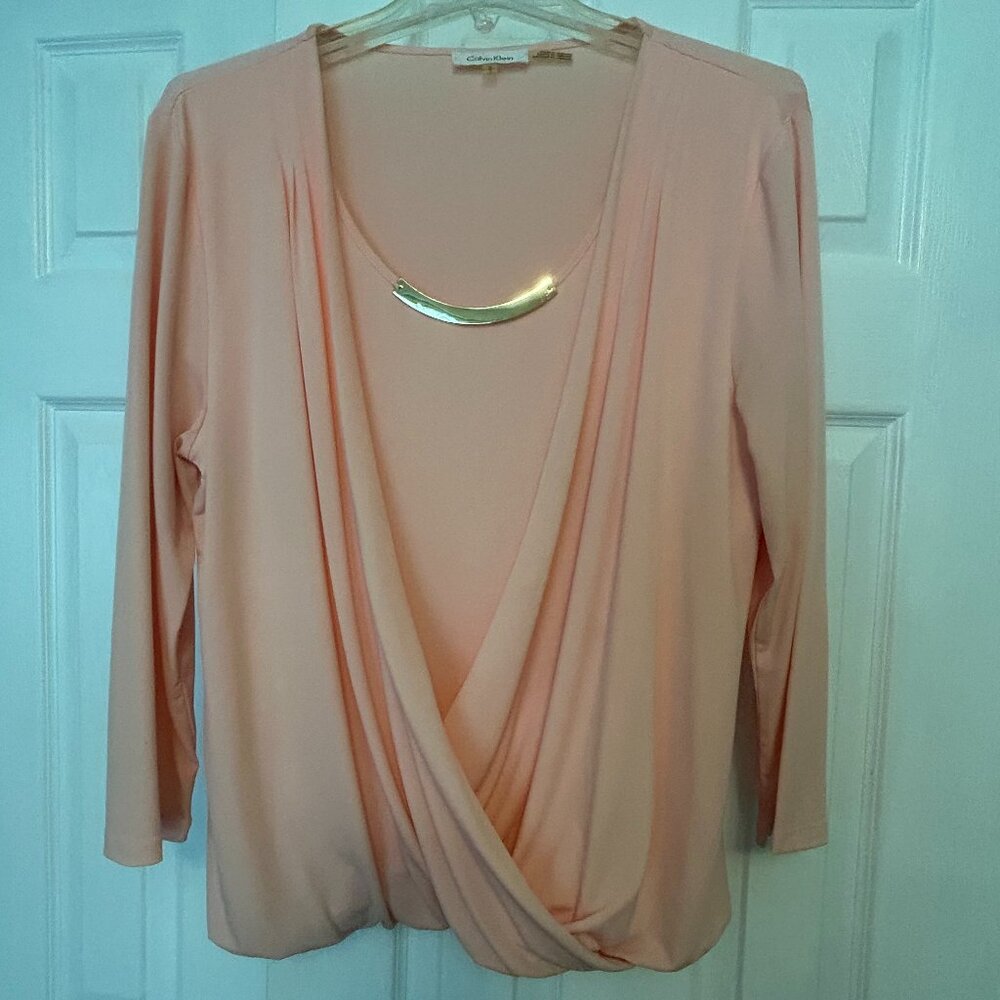 Calvin Klein Large Peach Colored Blouse